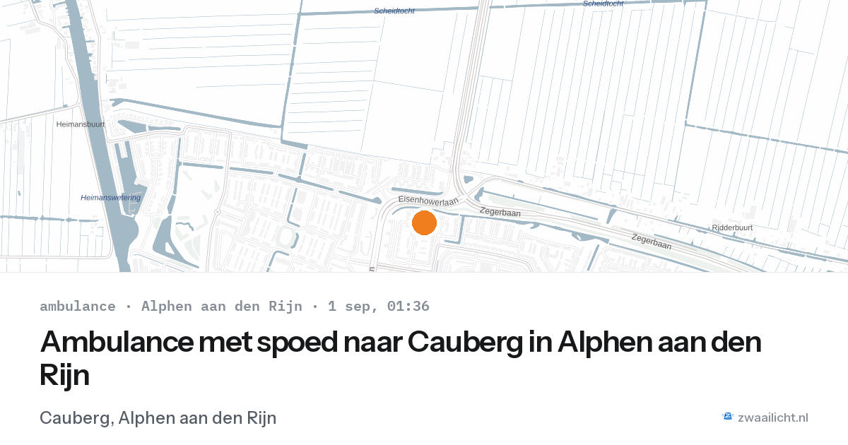 Ambulance met spoed naar Cauberg in Alphen aan den Rijn — 31 aug 2026