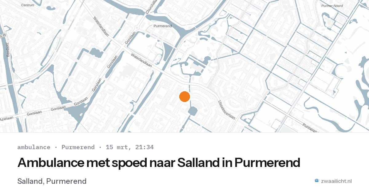 Ambulance met spoed naar Salland in Purmerend — 15 mrt 2026