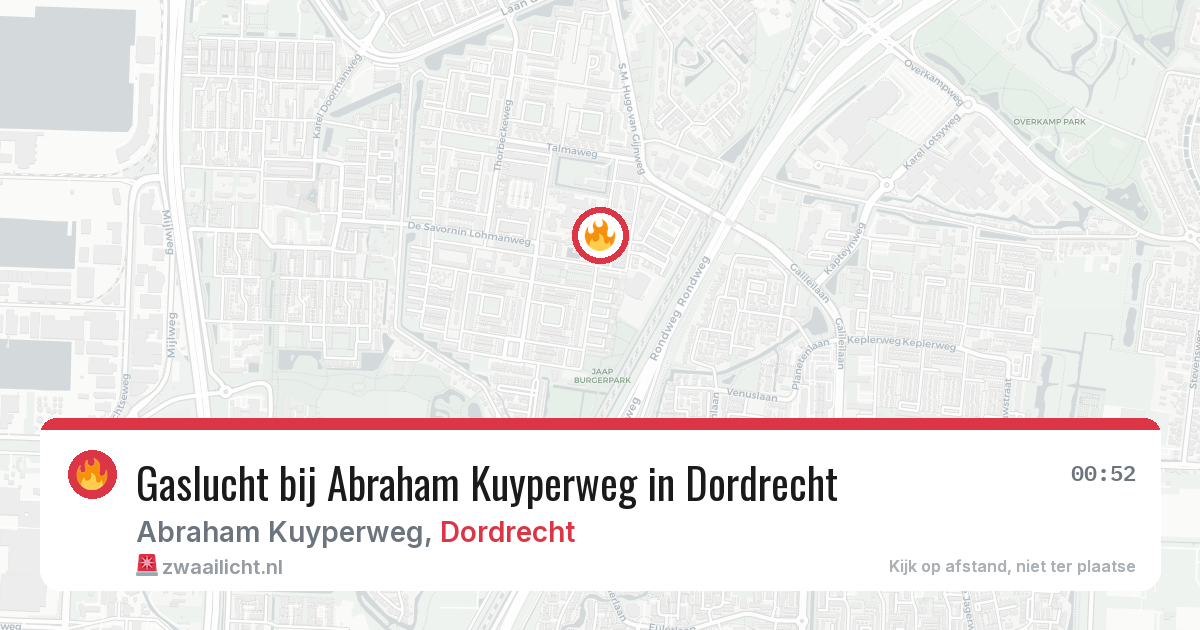 Gaslucht bij Abraham Kuyperweg in Dordrecht — 16 jun 2026