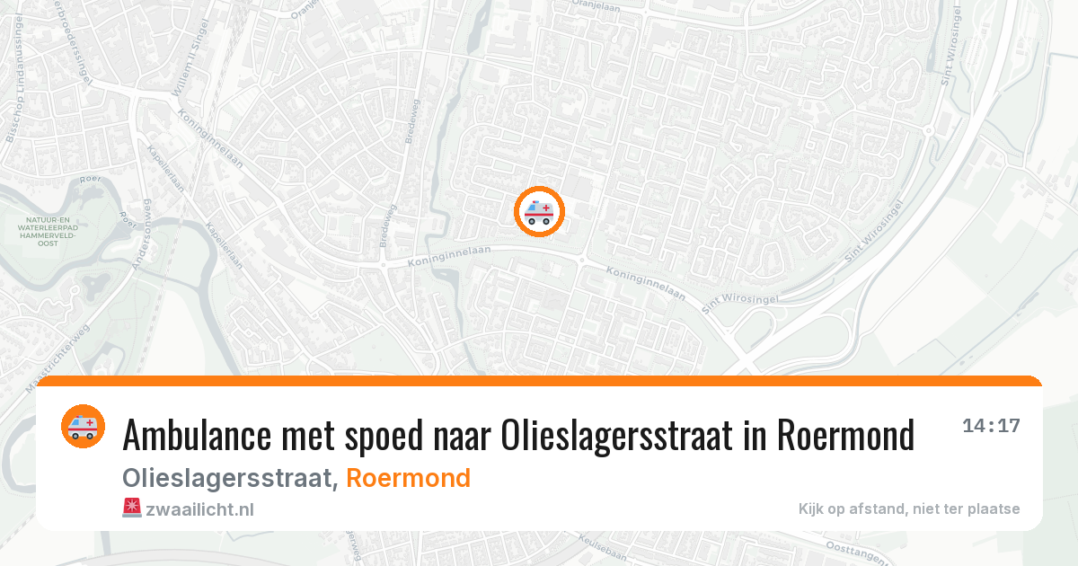 Ambulance met spoed naar Olieslagersstraat in Roermond — 26 jul 2026