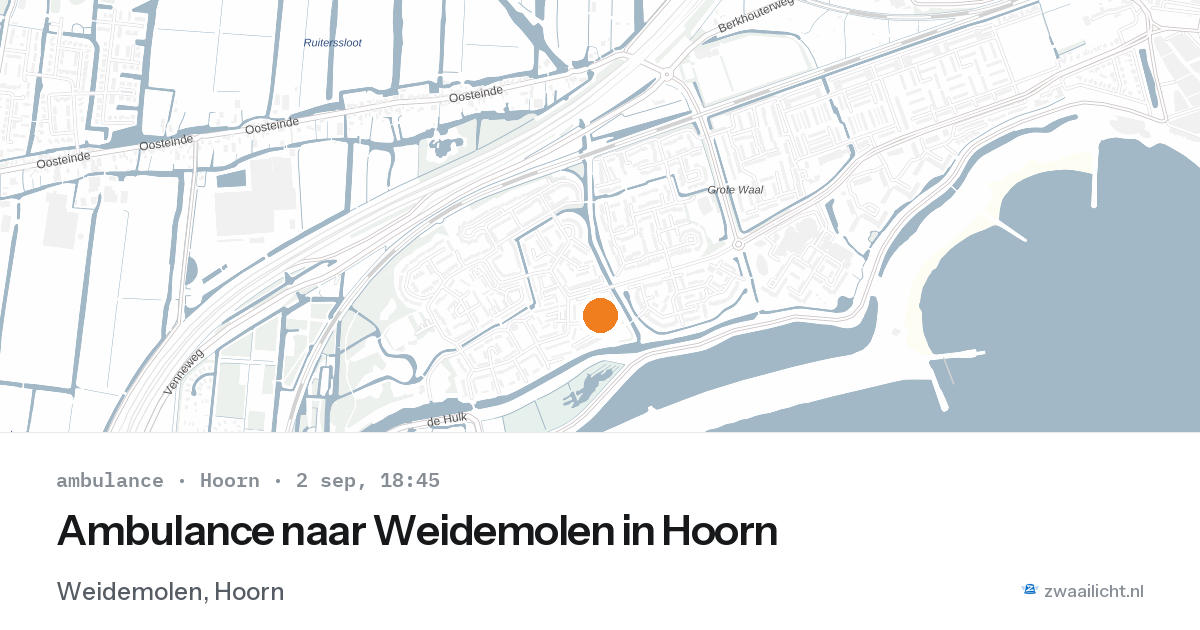Ambulance naar Weidemolen in Hoorn — 2 sep 2026