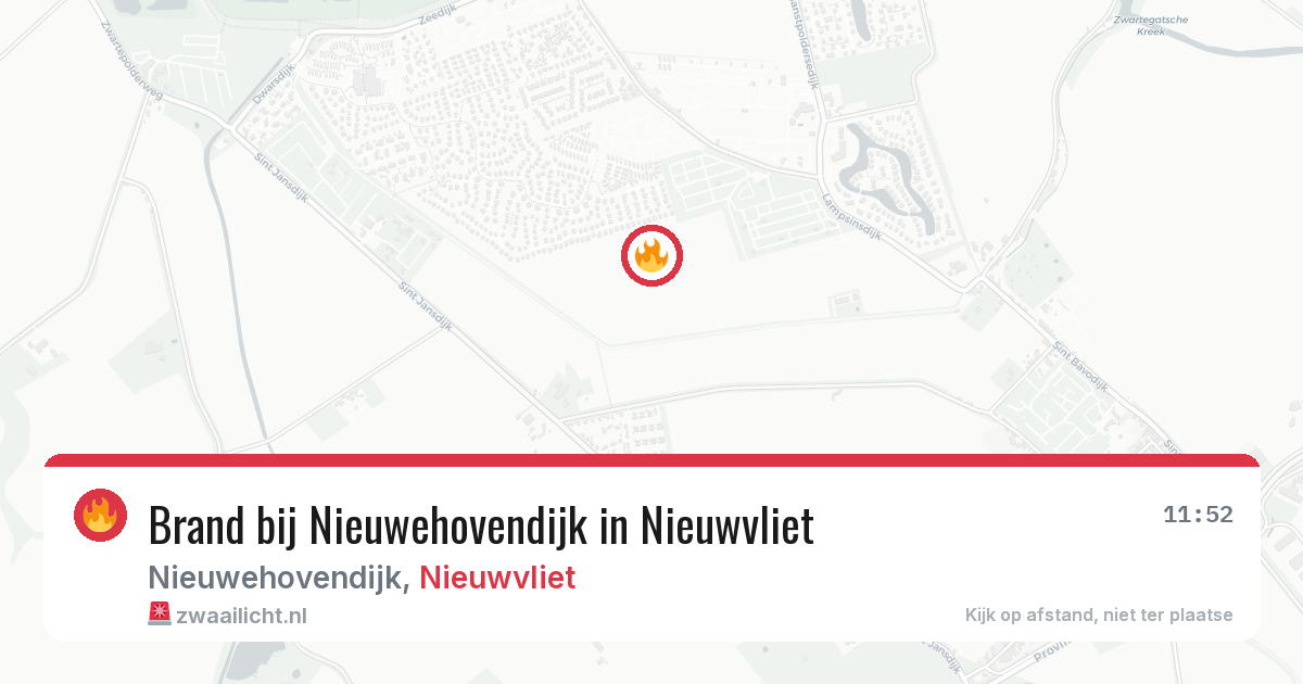 Brand bij Nieuwehovendijk in Nieuwvliet — 13 aug 2026