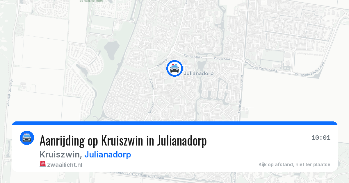 Aanrijding op Kruiszwin in Julianadorp — 28 mei 2026