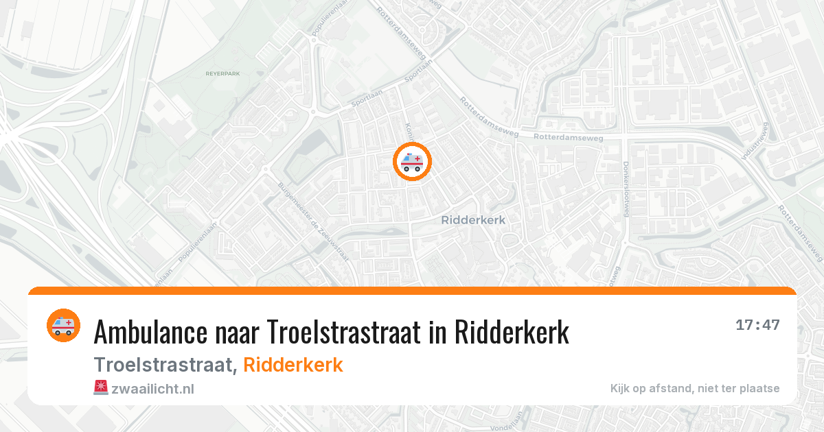 Ambulance naar Troelstrastraat in Ridderkerk — 1 apr 2026