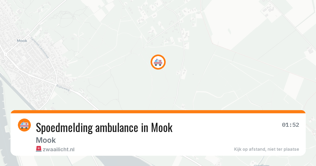 Spoedmelding ambulance in Mook — 26 jun 2026