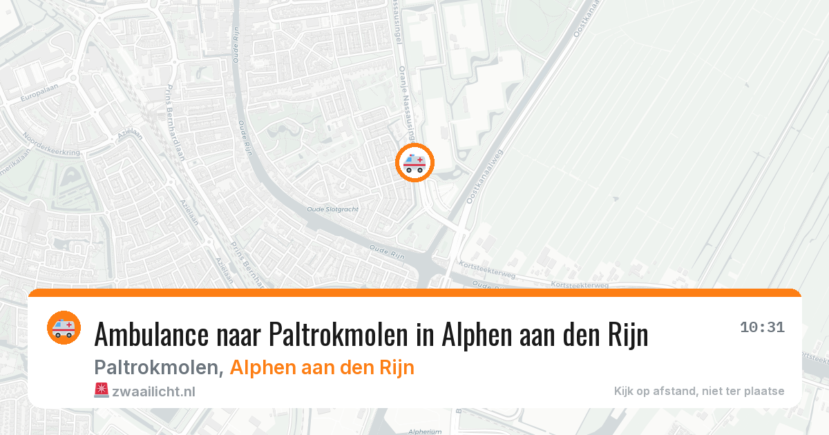 Ambulance naar Paltrokmolen in Alphen aan den Rijn — 12 jun 2026