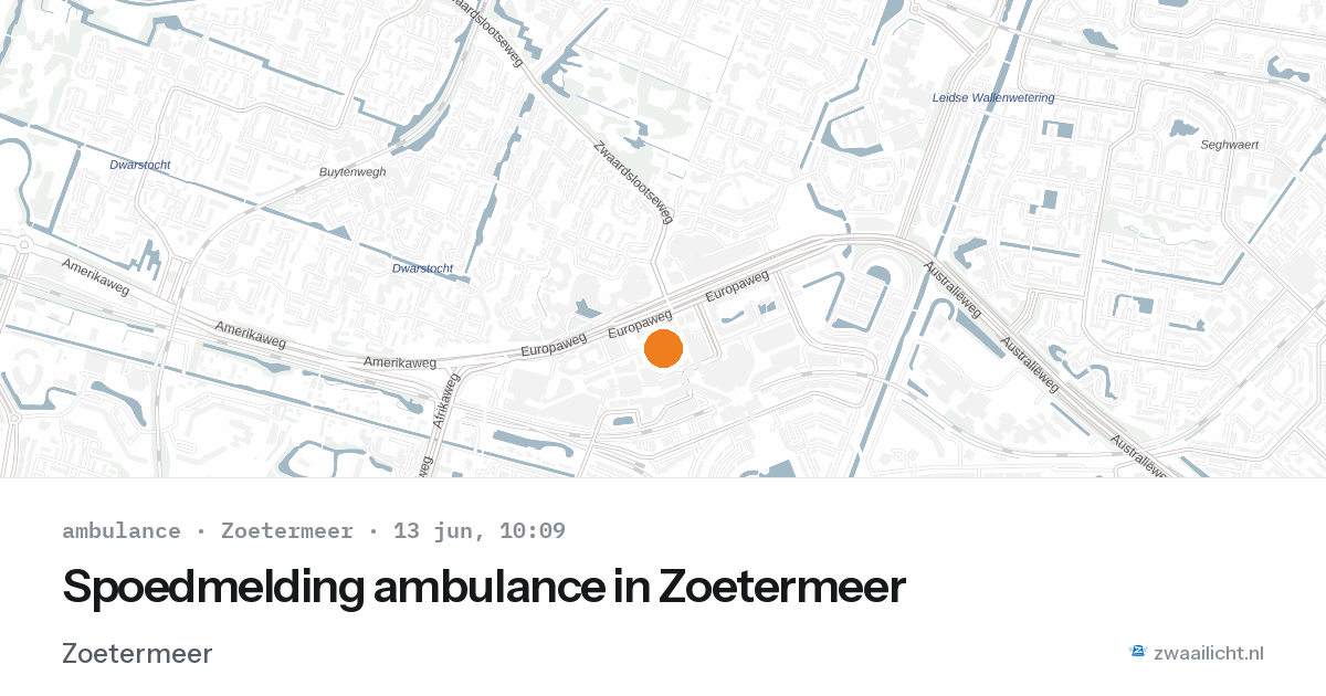 Spoedmelding ambulance in Zoetermeer — 13 jun 2026