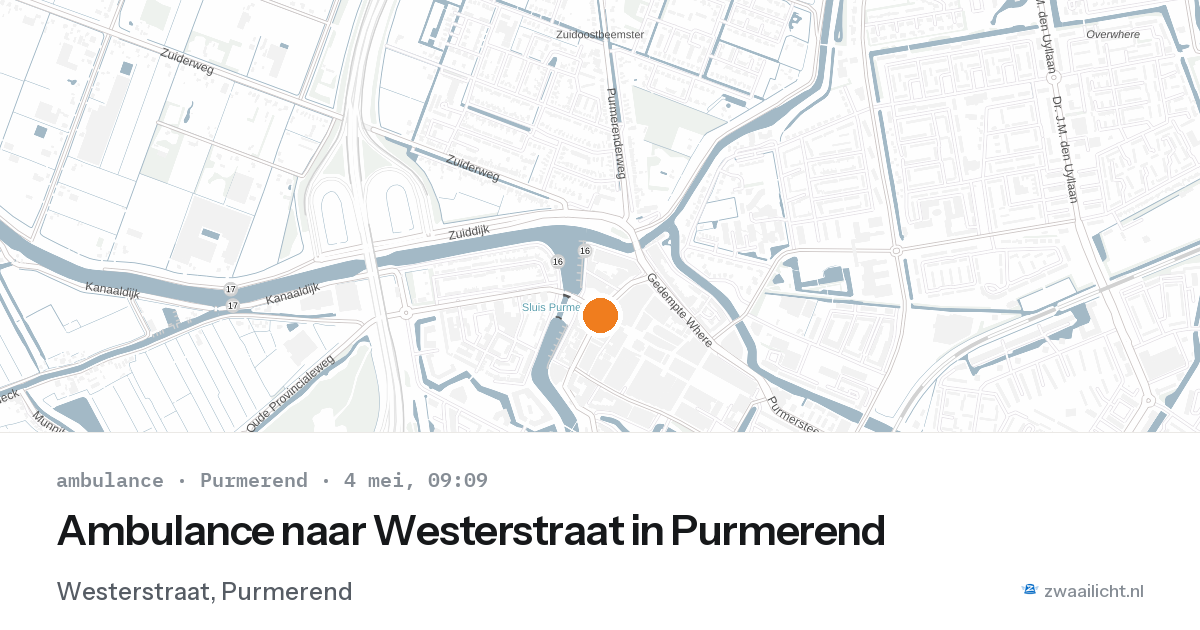 Ambulance naar Westerstraat in Purmerend — 4 mei 2026