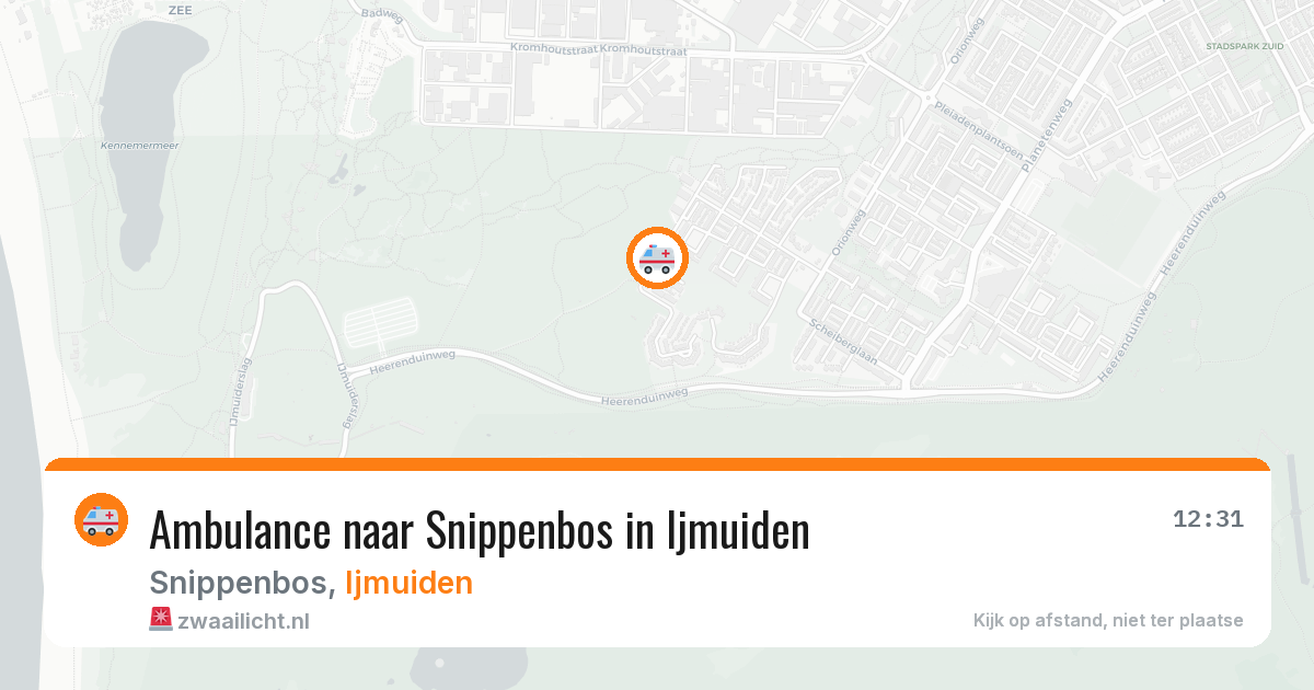 Ambulance naar Snippenbos in Ijmuiden — 9 aug 2026