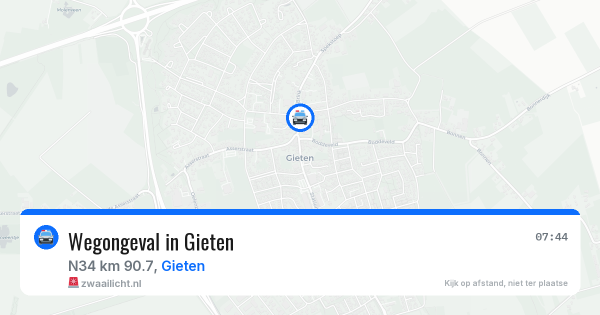 Wegongeval in Gieten — 2 jun 2026