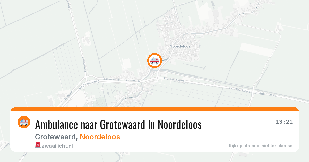 Ambulance naar Grotewaard in Noordeloos — 26 mei 2026