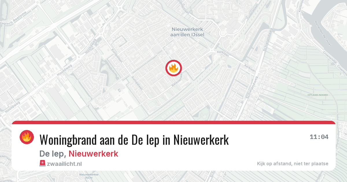 Woningbrand aan de De Iep in Nieuwerkerk — 6 feb 2026