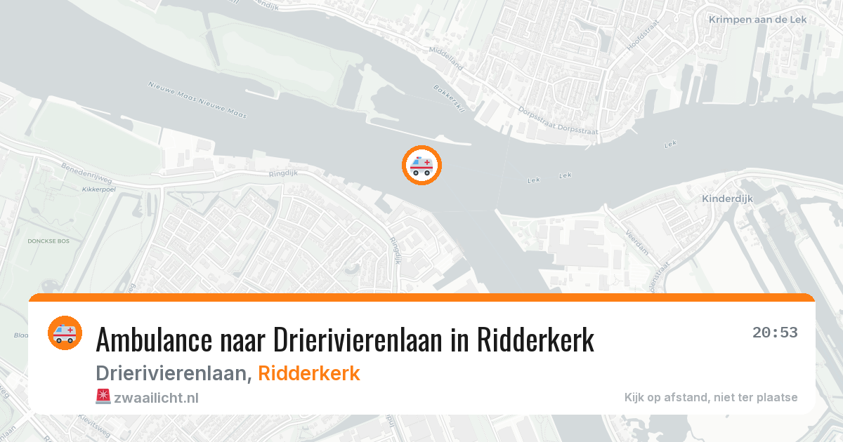 Ambulance naar Drierivierenlaan in Ridderkerk — 27 mei 2026