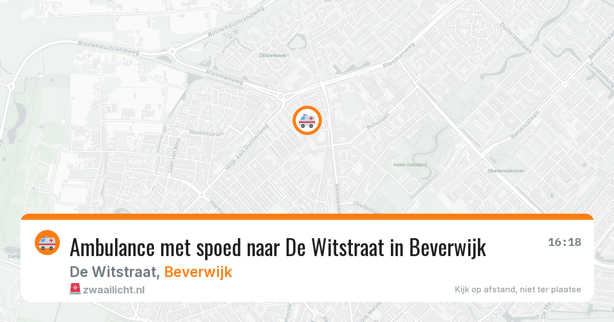 Ambulance met spoed naar De Witstraat in Beverwijk — 15 apr 2026