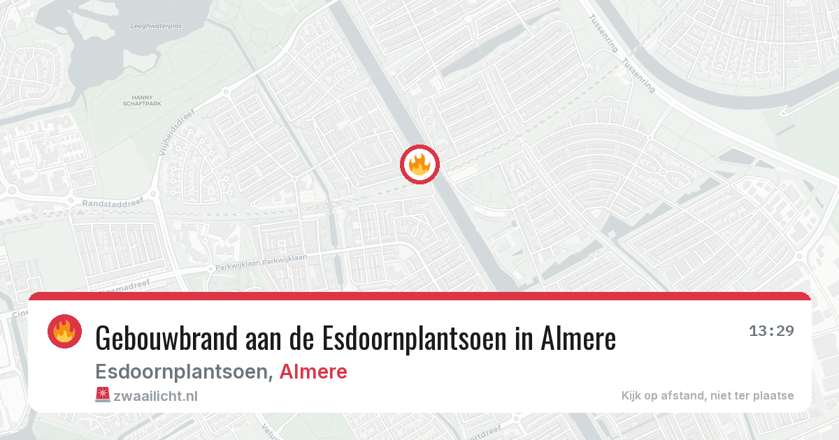 Gebouwbrand aan de Esdoornplantsoen in Almere — 28 apr 2026