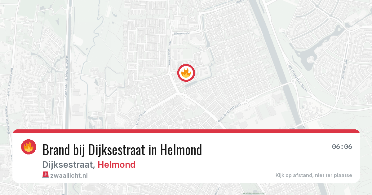 Brand bij Dijksestraat in Helmond — 8 aug 2026
