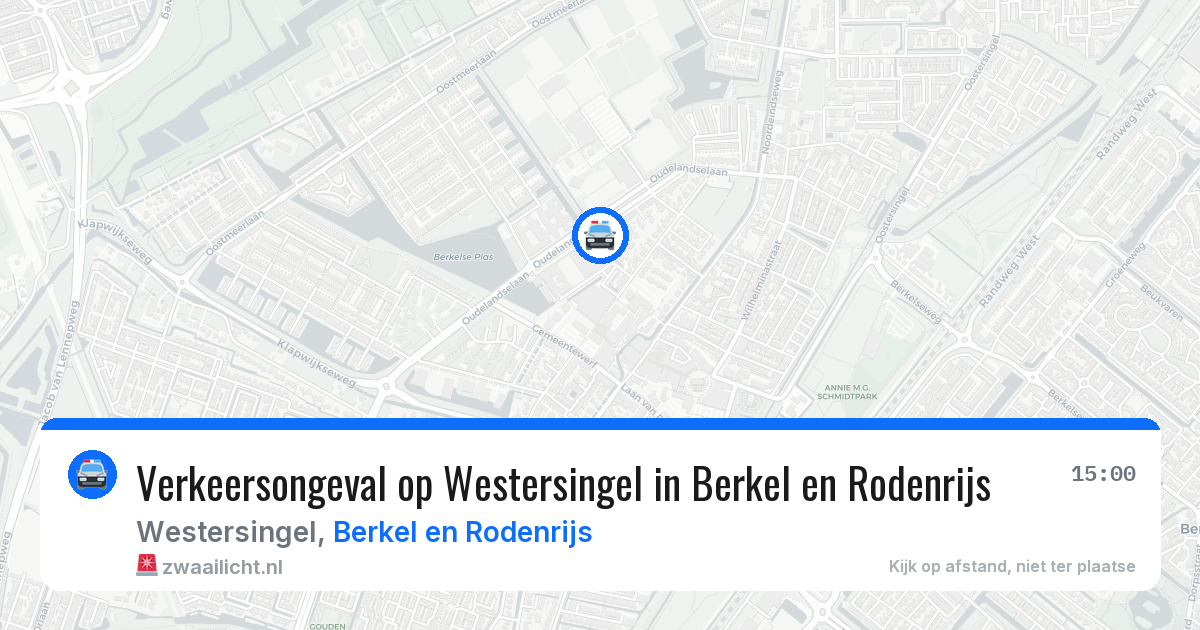 Verkeersongeval op Westersingel in Berkel en Rodenrijs — 10 jun 2026