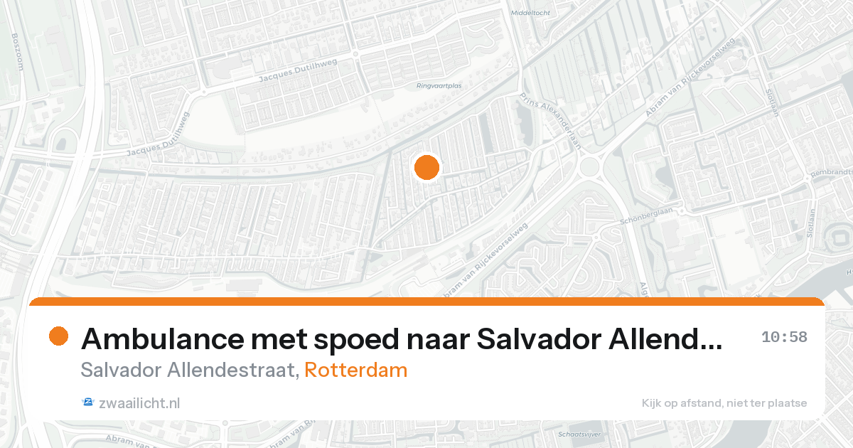 Ambulance met spoed naar Salvador Allendestraat in Rotterdam — 22 aug 2026