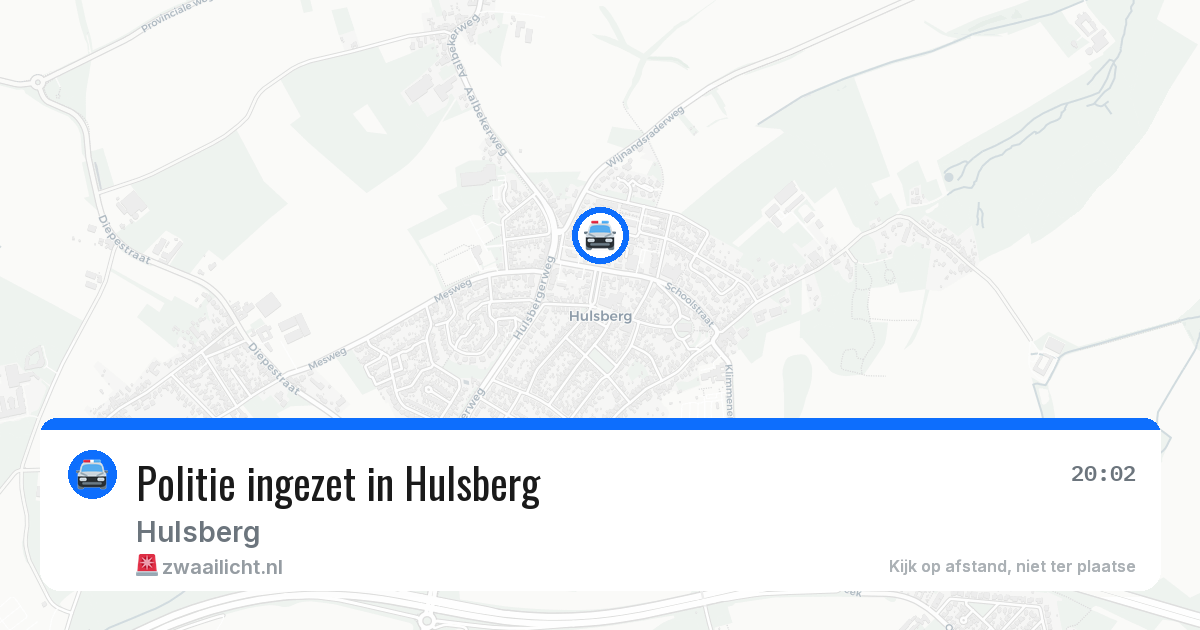 Politie ingezet in Hulsberg — 7 jul 2026 | 🚨 Zwaailicht.nl