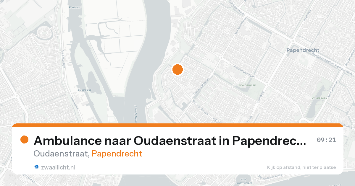 Ambulance naar Oudaenstraat in Papendrecht — 23 aug 2026