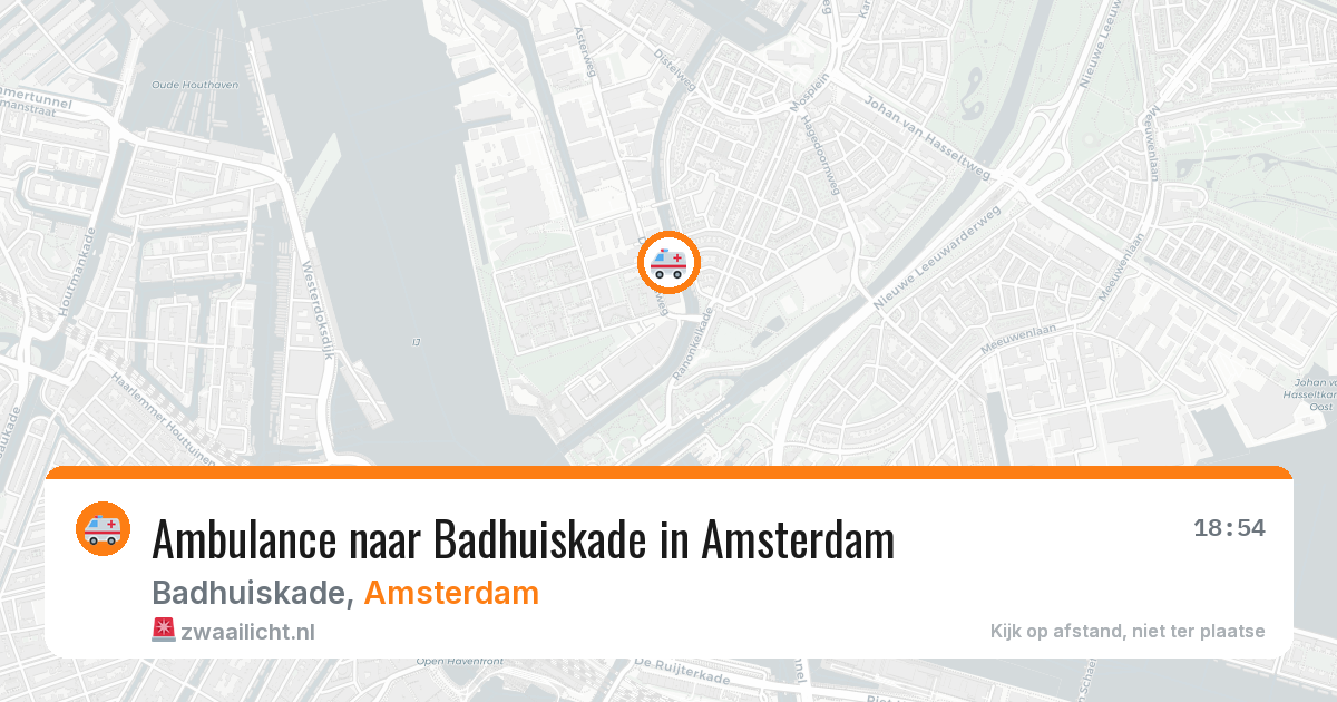 Ambulance naar Badhuiskade in Amsterdam — 20 jun 2026