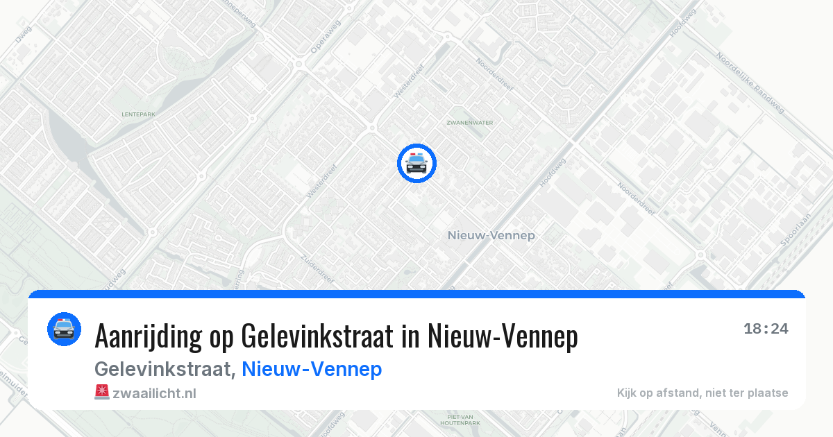 Aanrijding op Gelevinkstraat in Nieuw-Vennep — 8 aug 2026
