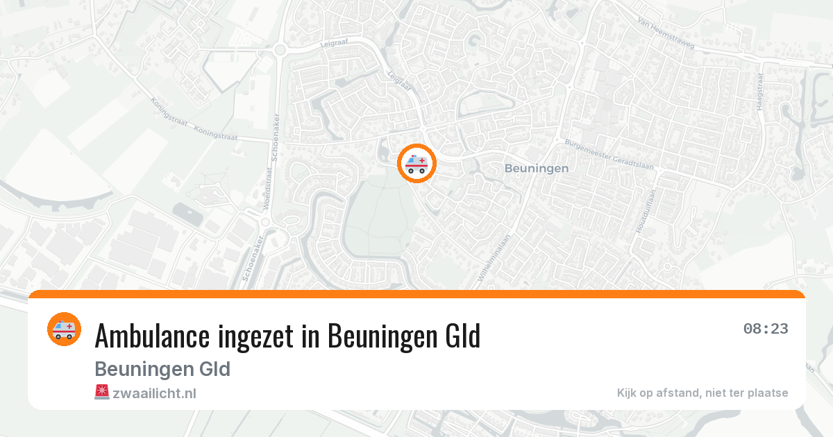 Ambulance ingezet in Beuningen Gld — 18 mrt 2026