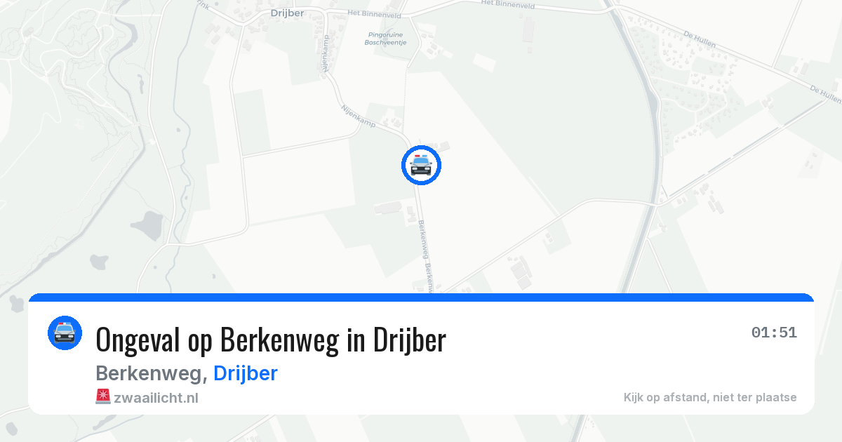 Ongeval op Berkenweg in Drijber — 19 jun 2026
