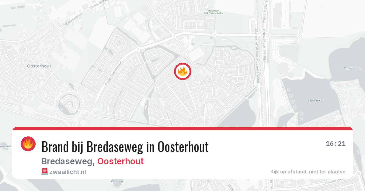 Brand bij Bredaseweg in Oosterhout — 29 jan 2026