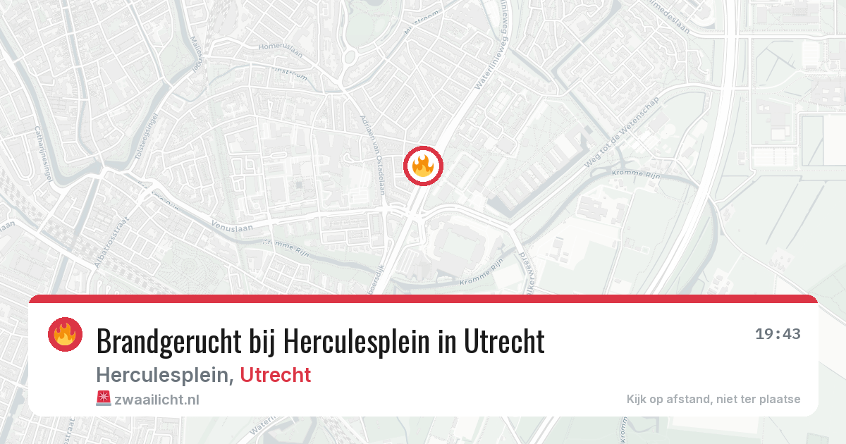 Brandgerucht bij Herculesplein in Utrecht — 5 aug 2026