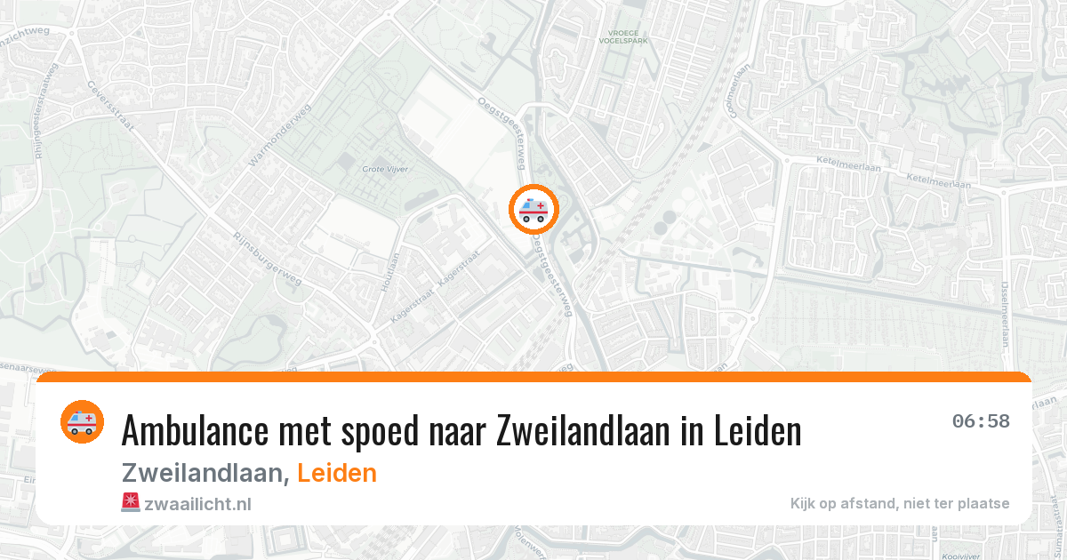 Ambulance met spoed naar Zweilandlaan in Leiden — 8 aug 2026