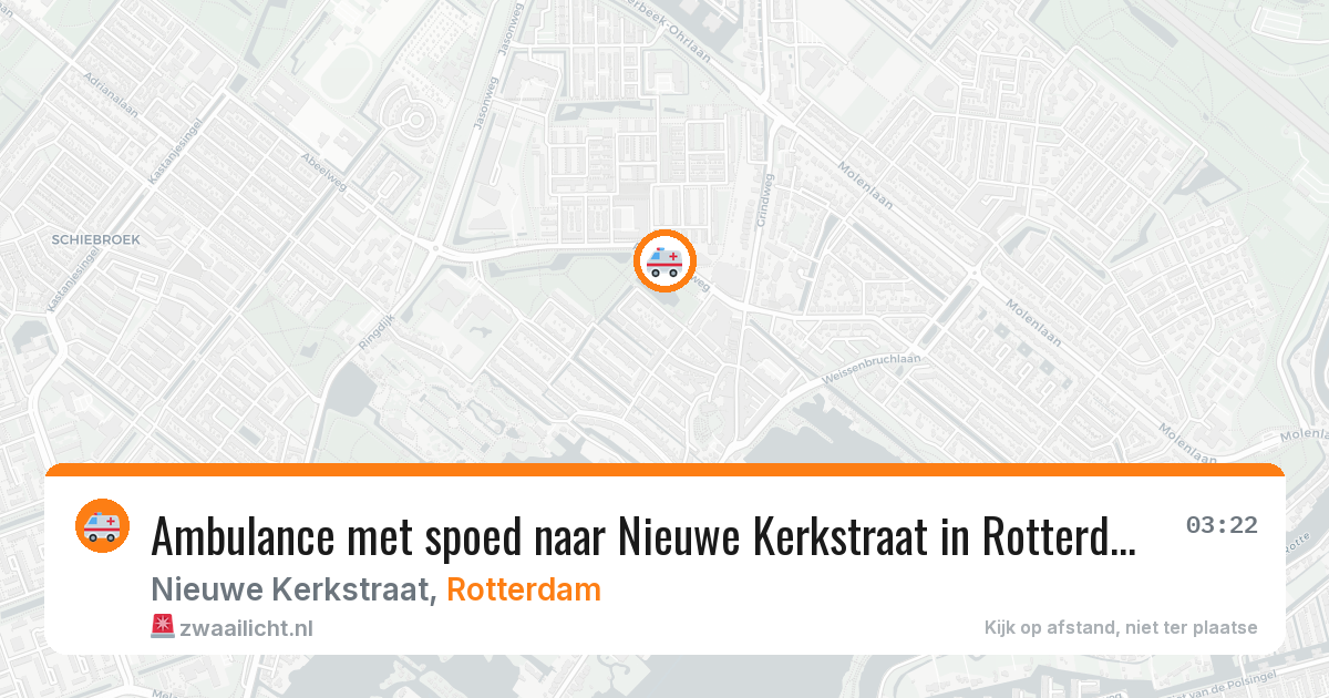 Ambulance met spoed naar Nieuwe Kerkstraat in Rotterdam — 6 aug 2026