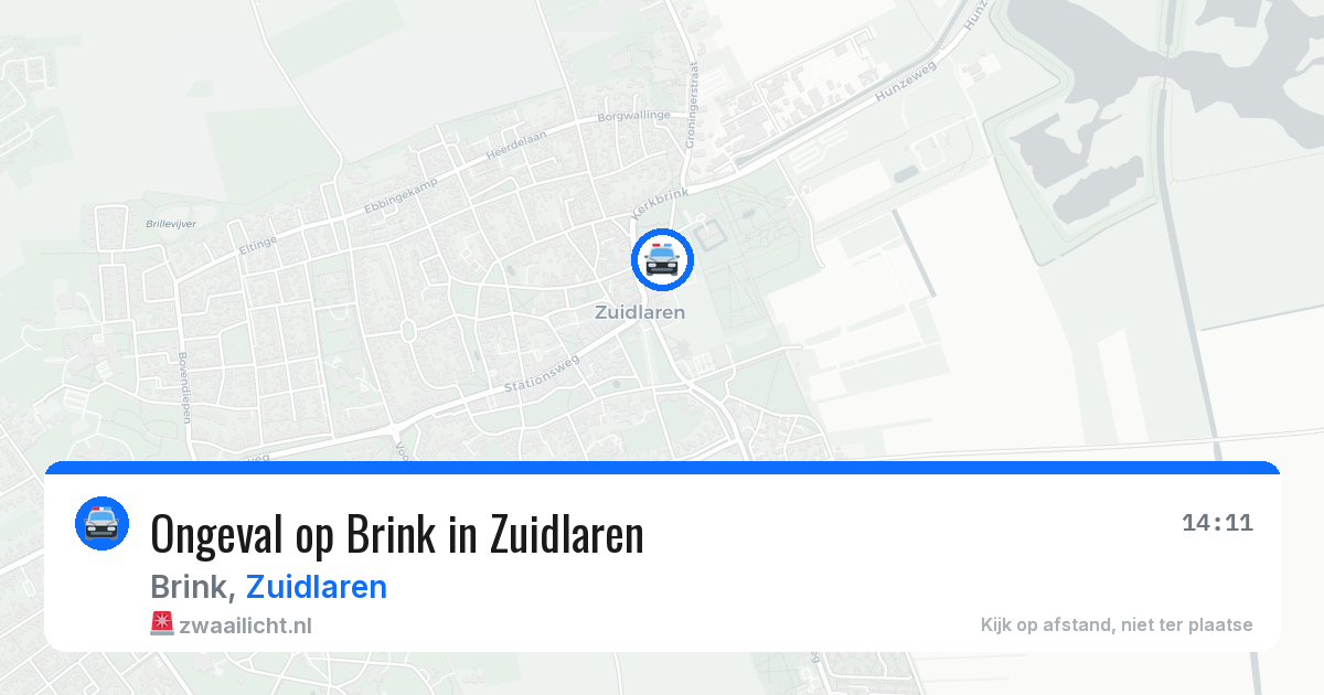 Ongeval op Brink in Zuidlaren — 11 aug 2026