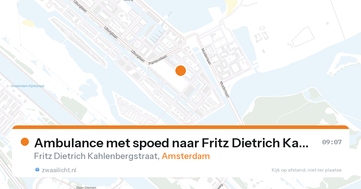 Ambulance met spoed naar Fritz Dietrich Kahlenbergstraat in Amsterdam — 27 aug 2026