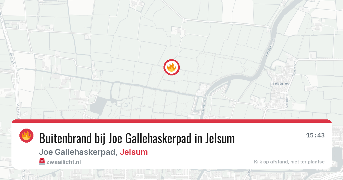Buitenbrand bij Joe Gallehaskerpad in Jelsum — 5 aug 2026
