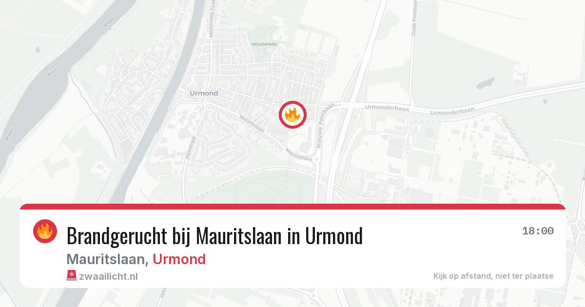 Brandgerucht bij Mauritslaan in Urmond — 19 mrt 2026