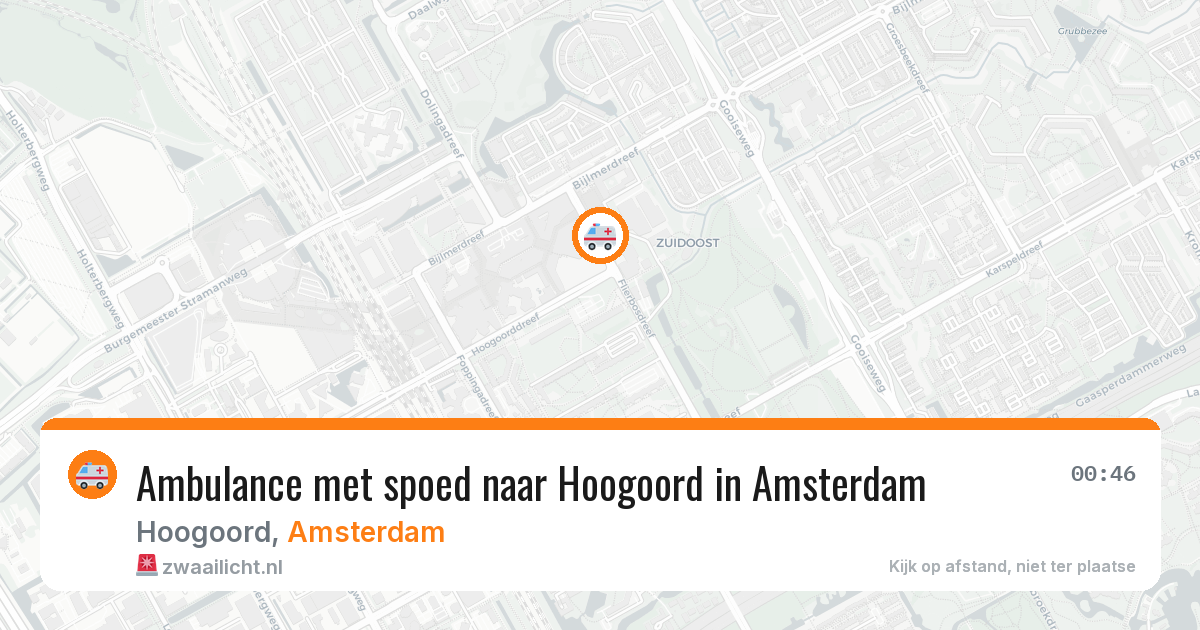 Ambulance met spoed naar Hoogoord in Amsterdam — 22 mei 2026