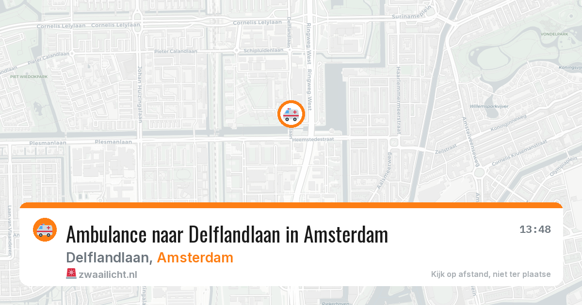 Ambulance naar Delflandlaan in Amsterdam — 22 mrt 2026