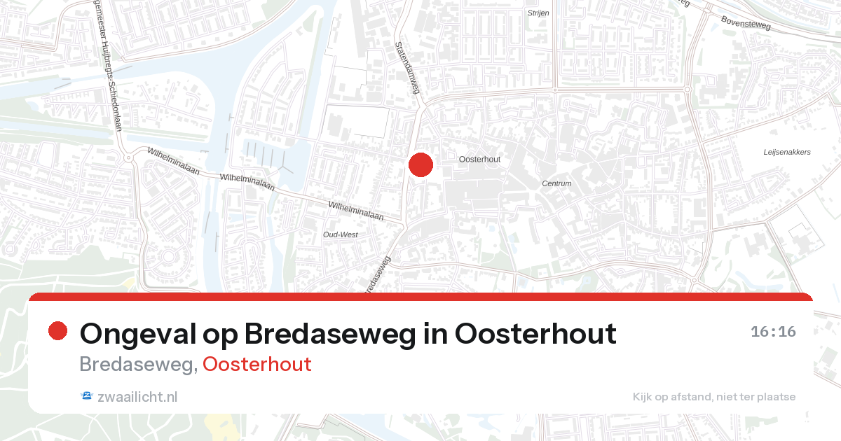 Ongeval op Bredaseweg in Oosterhout — 22 jan 2026