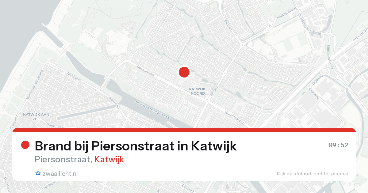 Brand bij Piersonstraat in Katwijk — 19 aug 2026