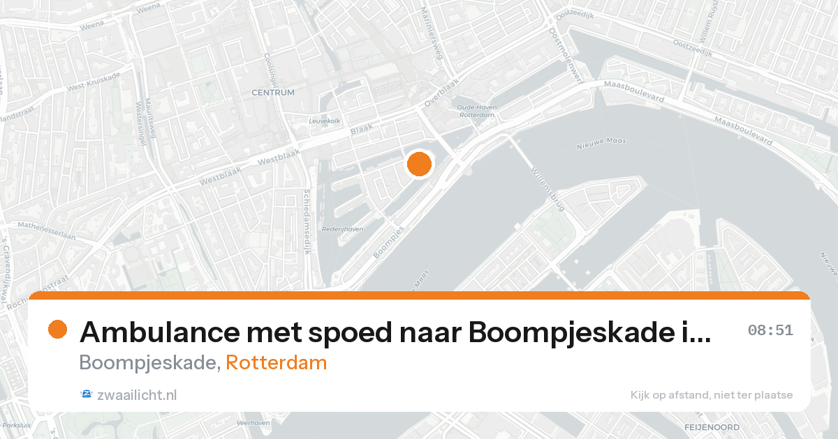 Ambulance met spoed naar Boompjeskade in Rotterdam — 25 aug 2026