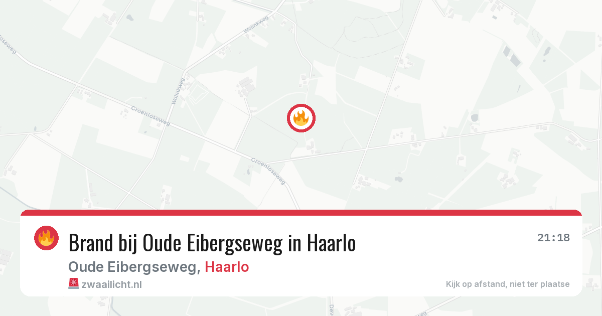 Brand bij Oude Eibergseweg in Haarlo — 29 mei 2026