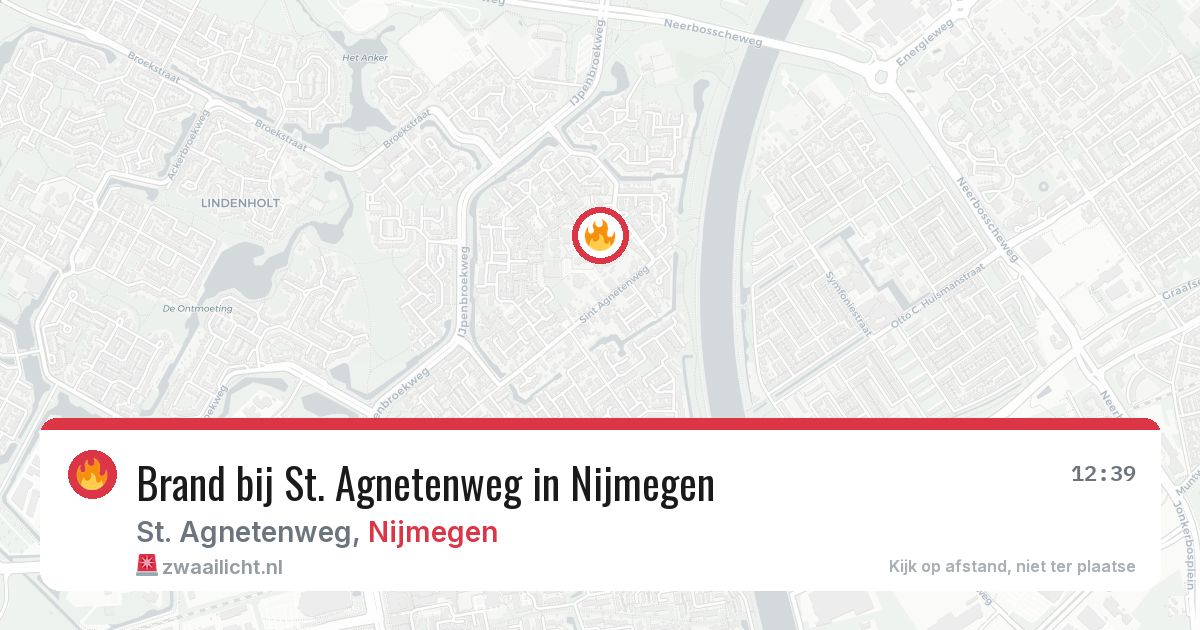 Brand bij St. Agnetenweg in Nijmegen — 22 mrt 2026