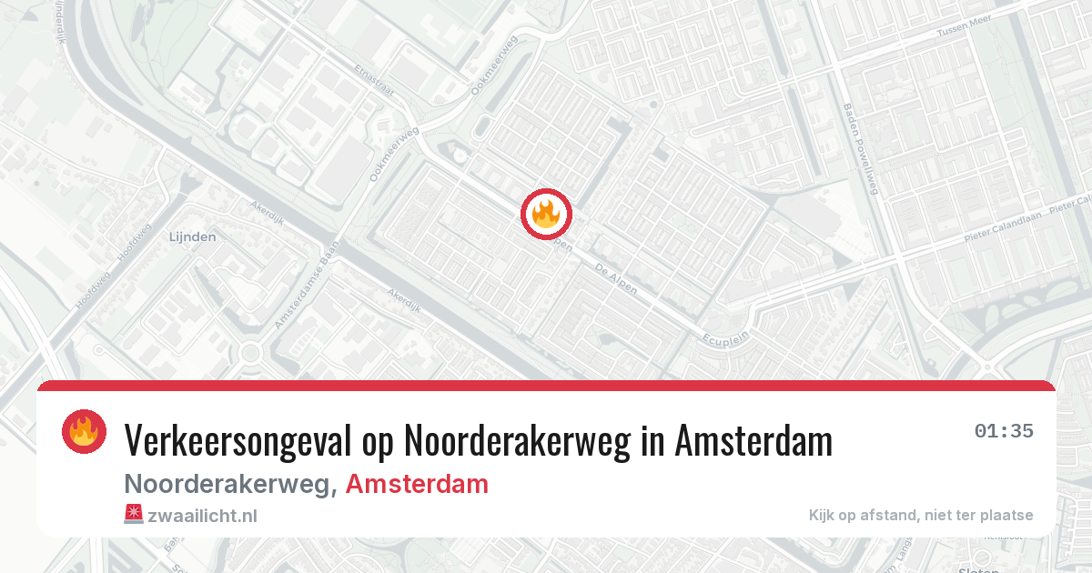 Verkeersongeval op Noorderakerweg in Amsterdam — 8 jul 2026