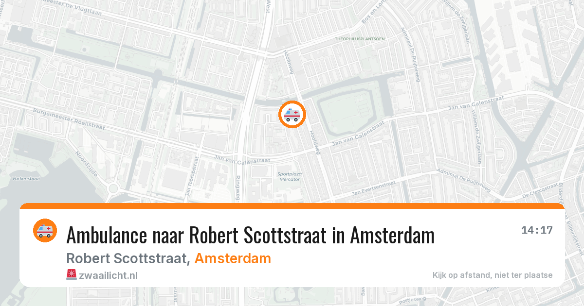 Ambulance naar Robert Scottstraat in Amsterdam — 14 mrt 2026
