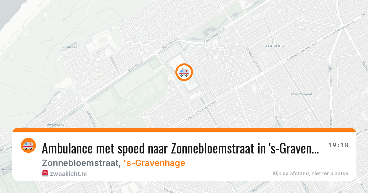 Ambulance met spoed naar Zonnebloemstraat in 's-Gravenhage — 14 aug 2026
