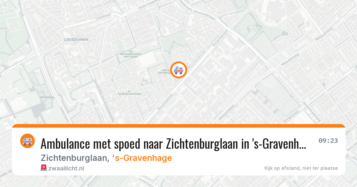 Ambulance met spoed naar Zichtenburglaan in 's-Gravenhage — 24 mei 2026