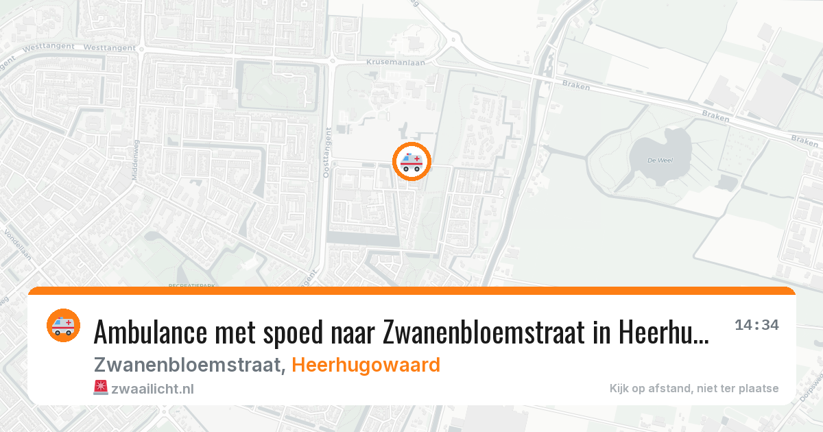 Ambulance met spoed naar Zwanenbloemstraat in Heerhugowaard — 20 mrt 2026