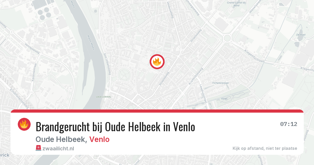Brandgerucht bij Oude Helbeek in Venlo — 26 mei 2026