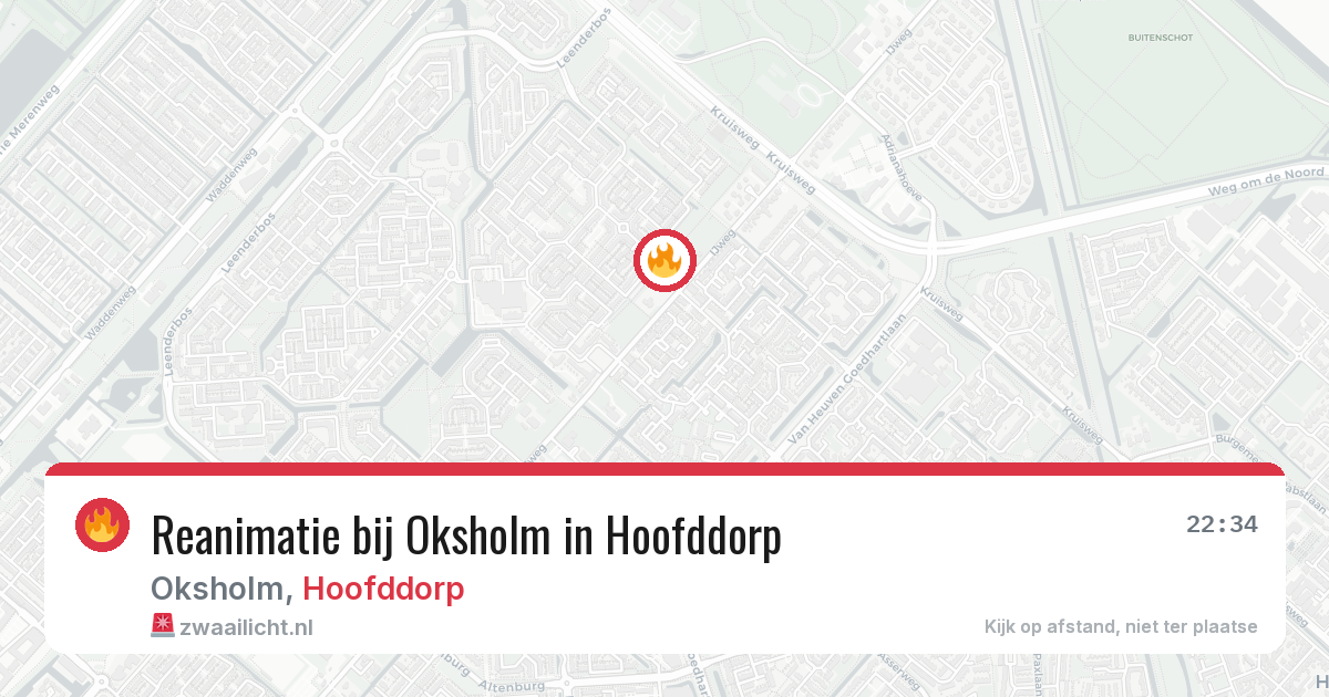 Reanimatie bij Oksholm in Hoofddorp — 28 jun 2026